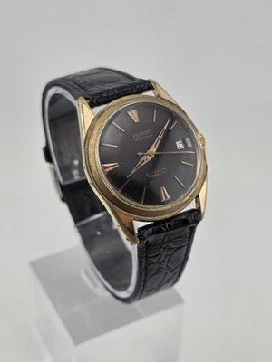 Rare 1960's Pierpont 25 J Automatic Incabloc Swiss Black Dial Men Watch. Works.