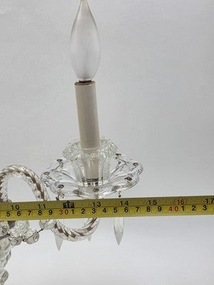 Antique 1930's Hollywood Regency Crystal Glass Candelabra Lamp Prism Table Light