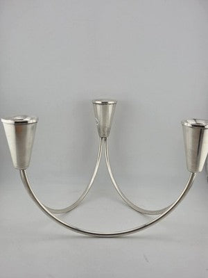 DUCHIN CREATION STERLING SILVER 3 ARM TRIPLE CANDLE HOLDER MID CENTURY MODERN