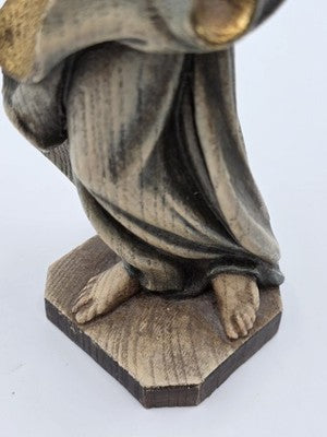 Rare Vintage 1950’s Madonna Statue W Baby Jesus In Wood From Val Gardena 10”