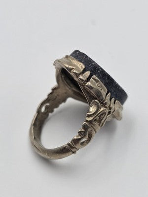 Antique Persian/ Iraqi Abbas Abad Talisman Ring Engraved Islamic Arabic Silver