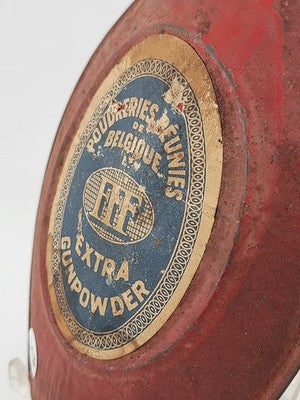 Rare Antique OOAK 19th Century Belgium Tin Type FFF Extra Gun Powder Flask