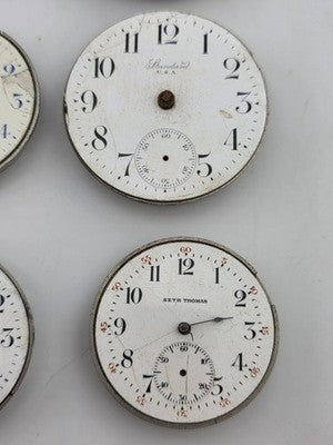Lot Of 12 Antique Pocket Watch Movement Dial For Parts Repair Watchmaker Estate