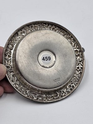 Rare Antique S. Kirk & Son Sterling Silver Repousse Chamberstick Candle Holder
