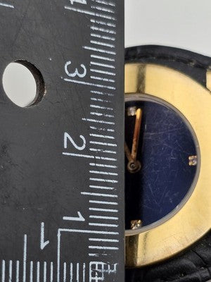 Salvatore Ferragamo Swiss Made Gold Plated Leather Watch Diamond Markers. Works.