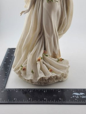 Antique Victorian 1920's Dresden German Porcelain Bride Figurine. Loss To Lace.