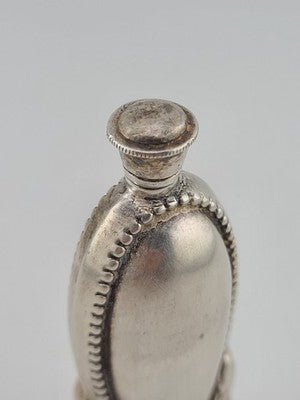 Rare Antique 19th C Victorian Ornate Repousse Sterling Silver Scent Snuff Bottle