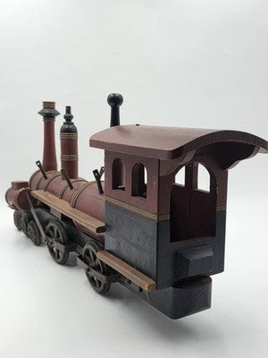 Rare Heavy Vintage Handmade Wooden & Cast Iron Steam Train 24" X 14" X 6"