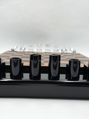 Rare 1960 Rede Guzzini Italy Lucite Chess Set Briar Wood Board Mid Cent. Modern