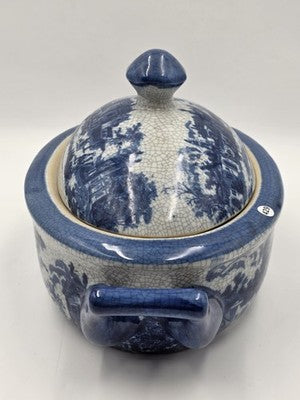 Imported Victoria Ware Ironstone Blue & White Soup Tureen Lidded Vegetable Dish
