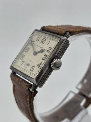 Antique 1930 Waltham 24 Jewel Sterling Silver Fahys Art Deco Wristwatch. Read.