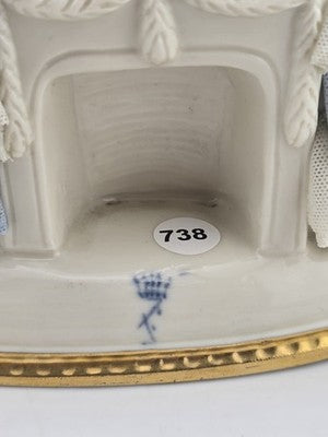 Antique Sitzendorf Dresden Lace Figurine 2 Victorian Ladies Germany Porcelain