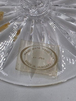 Set Of 6 Vintage Ajka Marsala Ruby Red Cut To Clear Crystal Hock Wine Glass