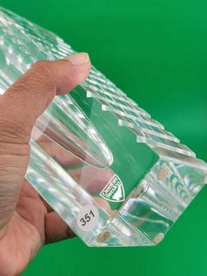 Rare Orrefors Sweden Clear Crystal MODERN FLOWER HORIZON VA Jan Johannson