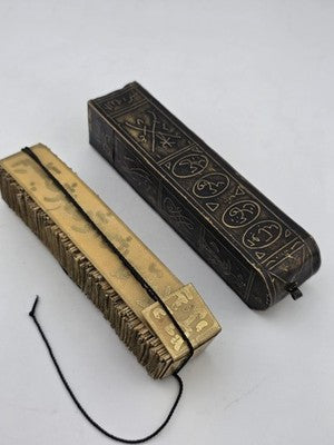 Antique Miniature Islamic Quran Istanbul Folding Manuscript In Case Arabic 40 Ft
