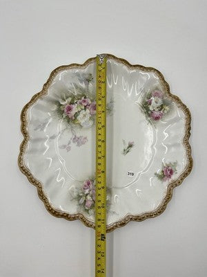 Antique A Lantenier Limoges France Hand Painted Porcelain Plate Scalloped Edge
