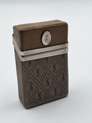 Rare Vintage YSL Yves Saint Laurent Monogram Cigarette Case Holder 1970s.