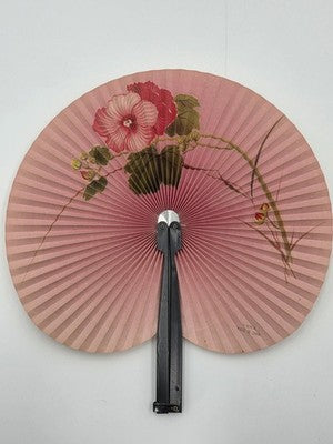 Lot Of 5 Vintage 1970s folding hand fan, Chinese fan with cherry blossom & Birds