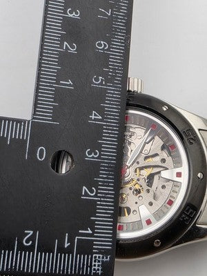 Akribos XXIV Men AK477BK Skeleton Stainless Steel Automatic 44mm Watch. Works