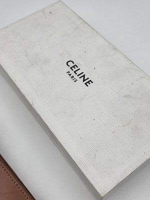 Celine Paris Tan Leather sunglasses Pouch Crossbody Bag with Box Brown Gold Logo