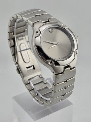 Movado Swiss Quartz 86.A1.816.2 Stainless Steel Museum Dial Men’s Watch. Running