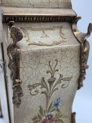 Rare 22" Vintage Rococo Boulle Mantel Clock Franz Hermle German Movement Works