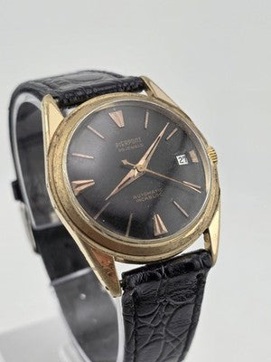 Rare 1960's Pierpont 25 J Automatic Incabloc Swiss Black Dial Men Watch. Works.