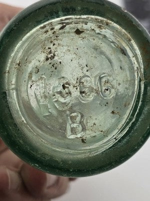 Rare Pair Antique 1900-1915 Embossed Coca-Cola Bottles Winston NC Aqua Glass