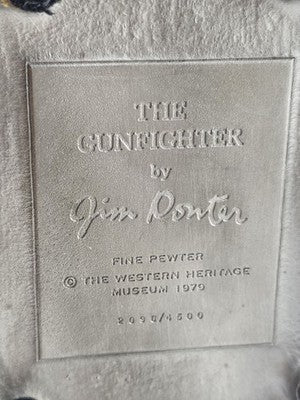 Franklin Mint Western Heritage Museum Fine Pewter The Gunfighter by Jim Ponter