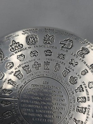 Rare Vintage Christofle Fermiers Generaux Silver Plated Hallmark Coaster. Each