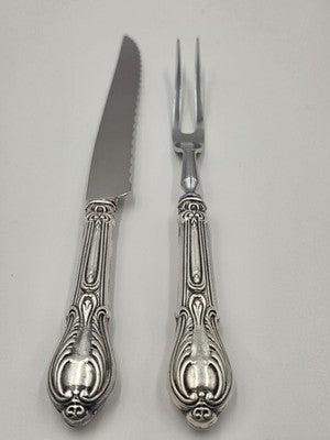 Antique 1920's WM Rogers Louis XV Sterling Handle Carving Set In Original Box.