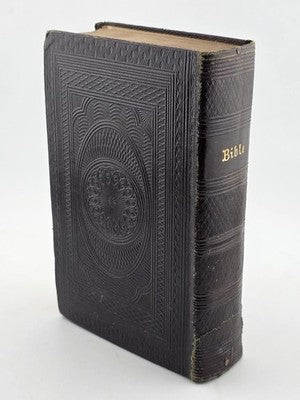 Rare Antique 1864 Oxford Holy Bible Victorian Embossed Leather Bound King James.