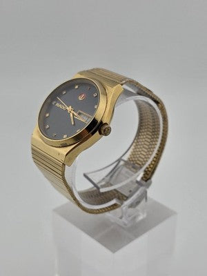 1970 Rado Voyager Automatic Black Dial Day Date Swiss Mens Watch 636.40122 Works