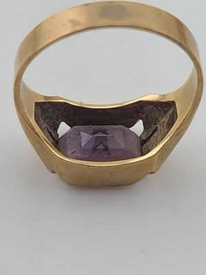 Vintage Mens 10k Solid Gold Masonic With Ruby Ring Size 9 Weight 4.3 Grams