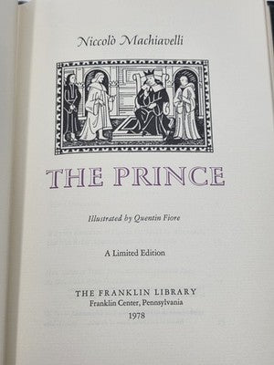 The Prince Machiavelli 1978 Franklin Library 100 Greatest Books Leather HC. New.