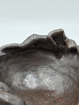 Rare Figural Studio Pottery Bowl 3 Reclining Women Brutalist Art Ceramic Bowl