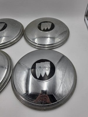 Vintage Buick Tri-Shield Dog Dish Poverty Hub Caps Set of 4 10" 1941-1960 OEM