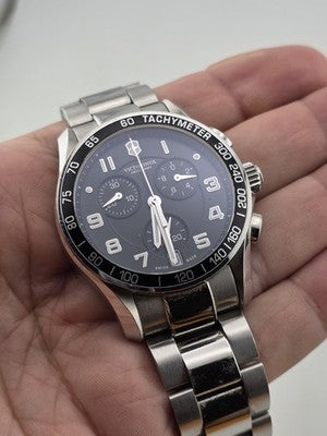 Victorinox Swiss Army Sapphire Chronograph Mens Watch w Box & Links. New Battery