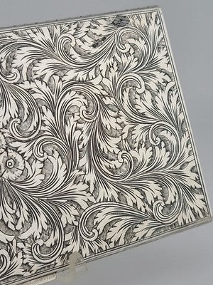 Amazing Antique European 800 Silver Cigarette Case Deep Hand Engraving 203 g.