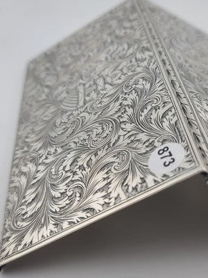 Amazing Antique European 800 Silver Cigarette Case Deep Hand Engraving 203 g.