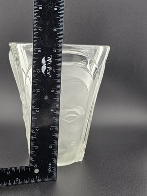 August Walther & Söhne Art Deco Glass Vase 3 Faces Man Woman Child 7"H Germany