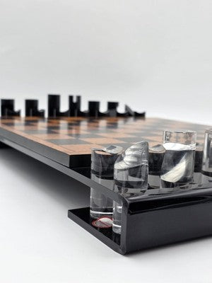 Rare 1960 Rede Guzzini Italy Lucite Chess Set Briar Wood Board Mid Cent. Modern