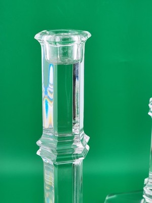 Vintage Elegant Pair Of TIFFANY & CO Crystal Windham Candle Holders 8” Tall