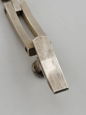 Vintage Bar Link Unisex Bracelet Sterling Silver 925 Bar. 7.5 Inch. 25 Grams.