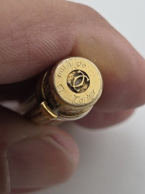 Vintage Must De Cartier Vendome 18K Gold Nib Fluted Fountain Pen Trinity Rings