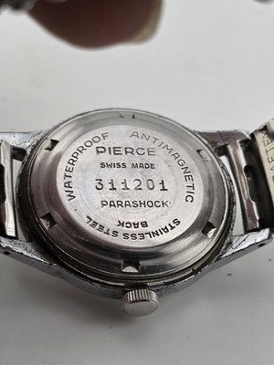 Antique 1940's Pierce 17 Jewel Swiss Watch Parashock Antimagnetic Mens. Works.