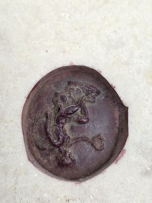 Rare Antique 19th C Enrico Braga Tondo Relief Mirror W Perfugium Regibus Coin