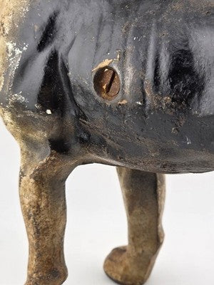 Rare Antique Hubley C 1915 Cast Iron Boston Terrier Door Stop Original Paint