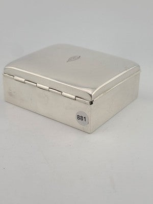 Vintage Sterling Silver by Poole 14 Cigarette Trinket Box w/Wood Inlaid. VG.