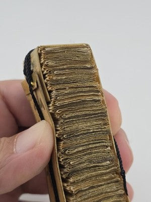 Antique Miniature Islamic Quran Istanbul Folding Manuscript In Case Arabic 40 Ft
